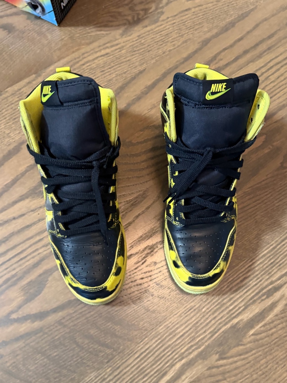 Nike Men's High-Top Sneakers - Black and Yellow - Picture 2 of 6